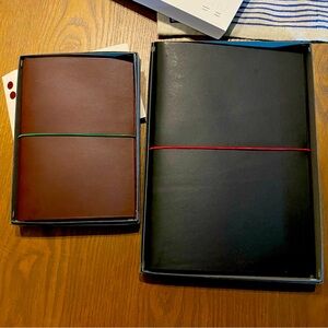 Paper Republic grand voyageur leather notebook set - pocket and XL NEW